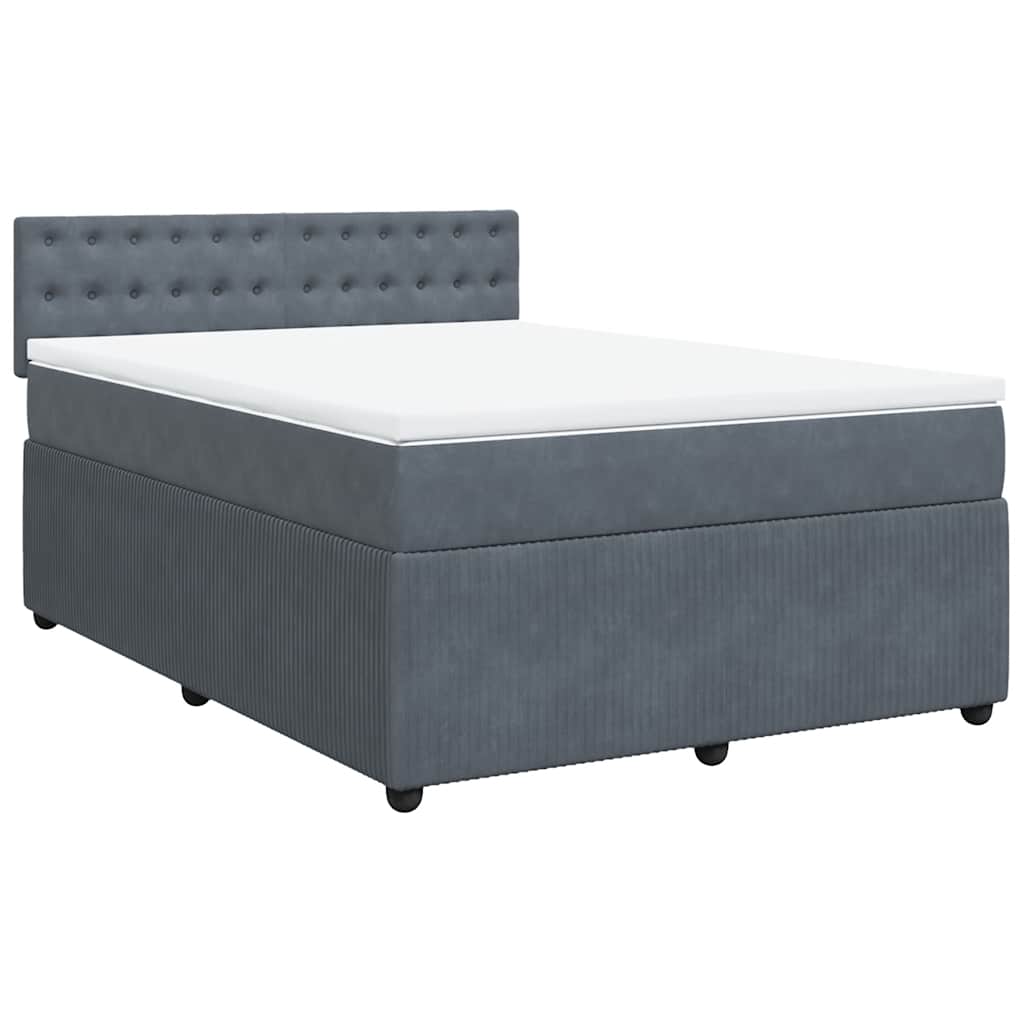 Boxspring met matras fluweel donkergrijs 140x200 cm is nu te koop bij PeponiXL, paradijselijk wonen!