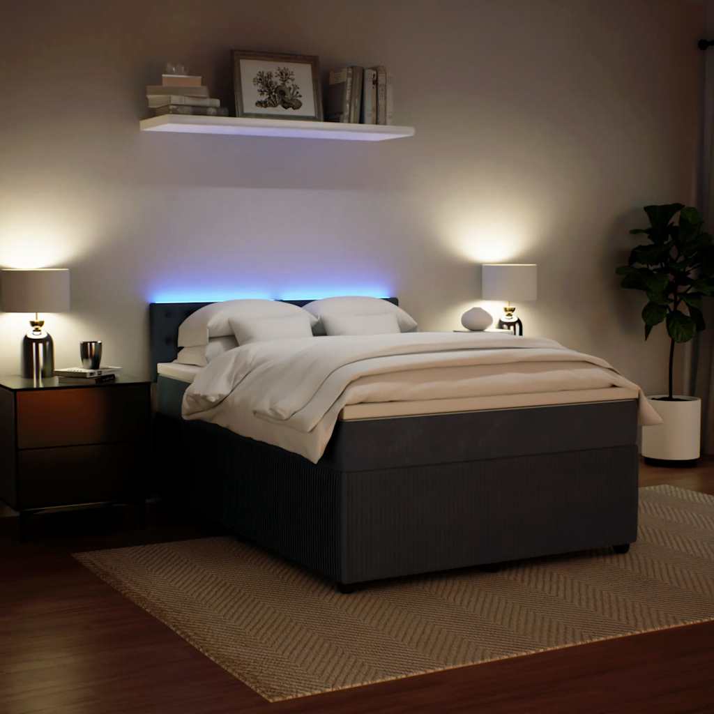 Boxspring met matras fluweel donkergrijs 140x200 cm is nu te koop bij PeponiXL, paradijselijk wonen!
