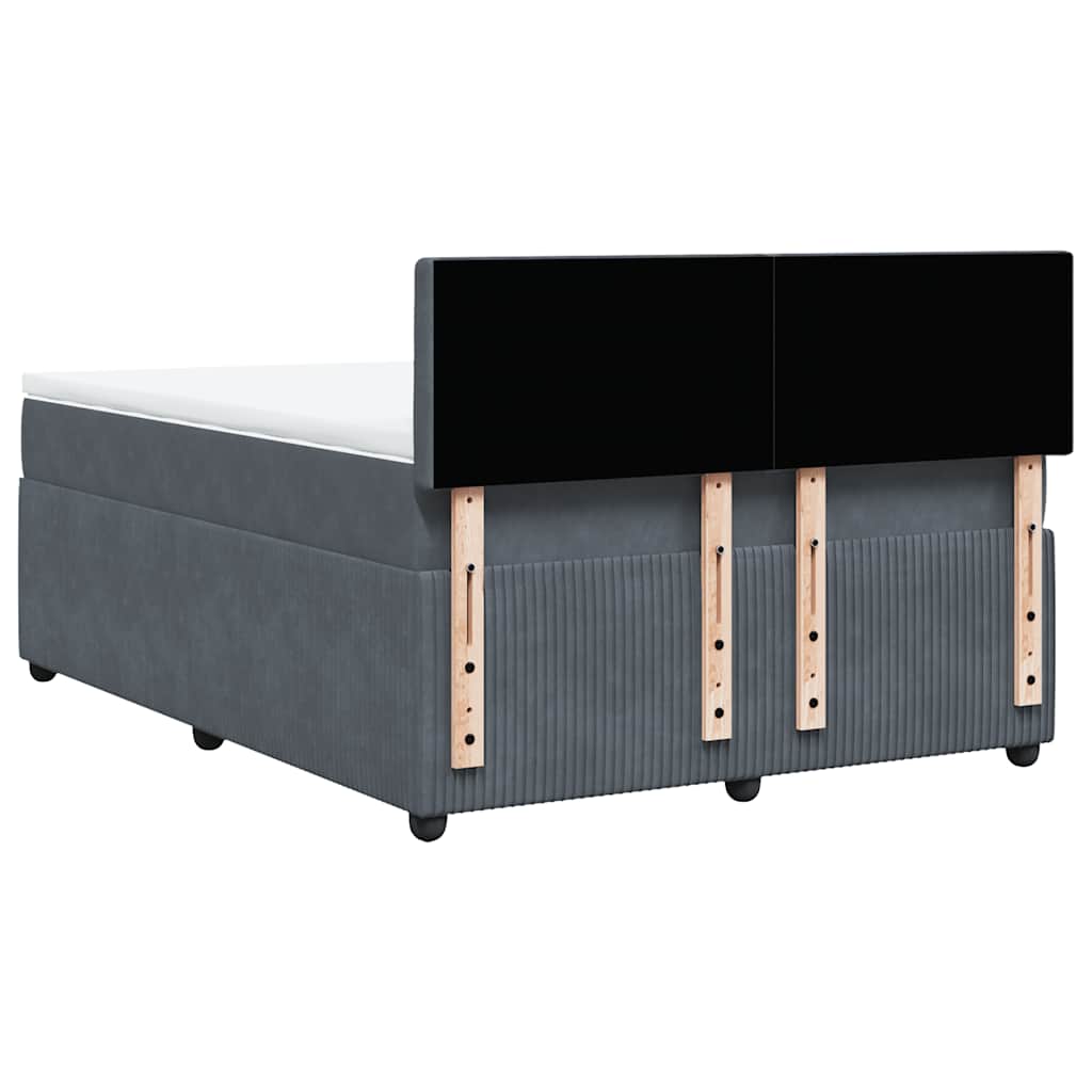 Boxspring met matras fluweel donkergrijs 140x200 cm is nu te koop bij PeponiXL, paradijselijk wonen!