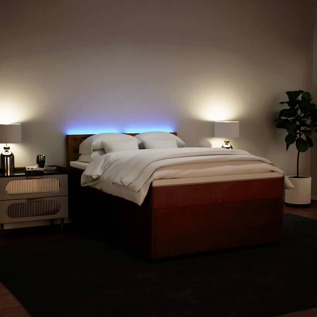 Boxspring met matras fluweel roze 140x200 cm is nu te koop bij PeponiXL, paradijselijk wonen!