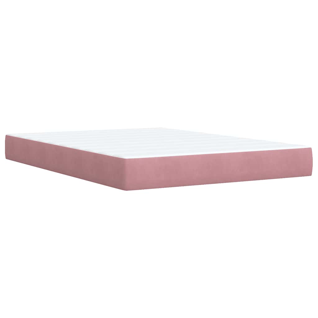 Boxspring met matras fluweel roze 160x200 cm is nu te koop bij PeponiXL, paradijselijk wonen!