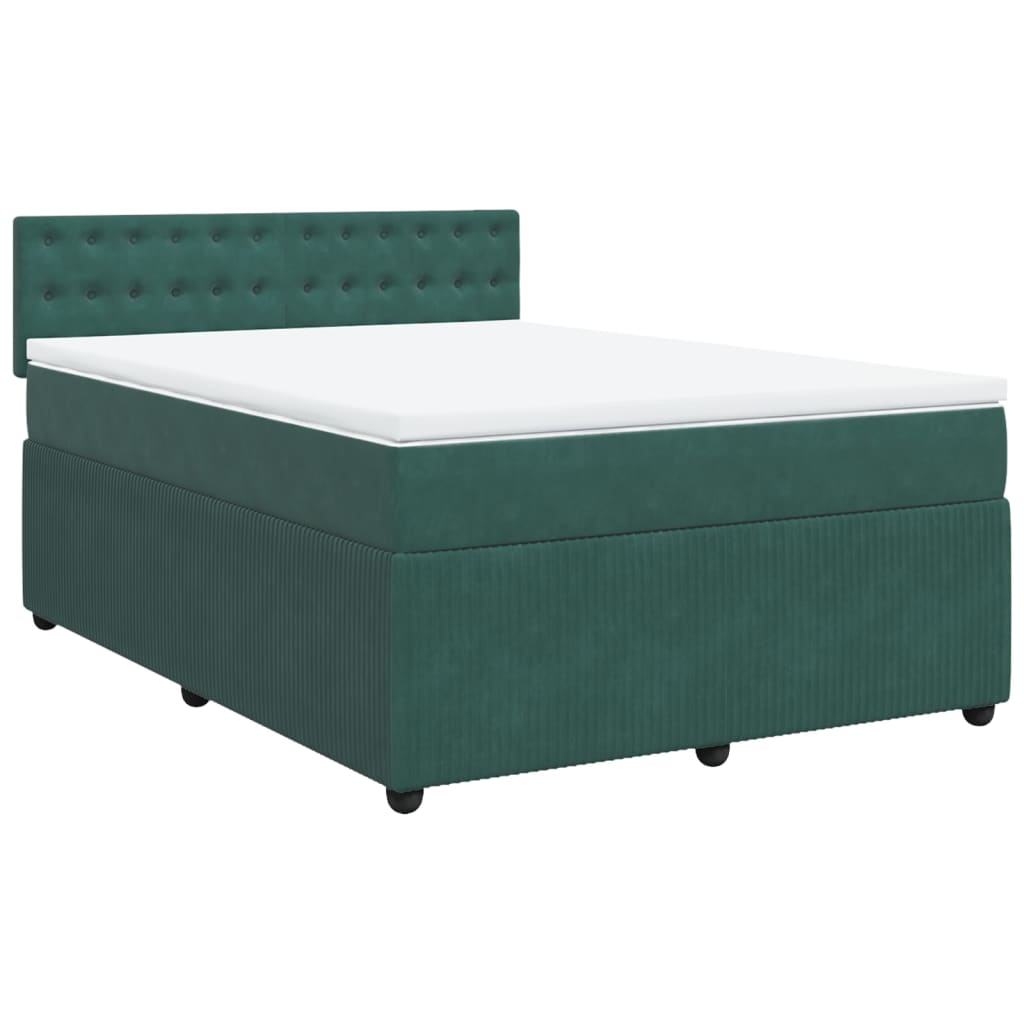 Boxspring met matras fluweel donkergroen 160x200 cm is nu te koop bij PeponiXL, paradijselijk wonen!