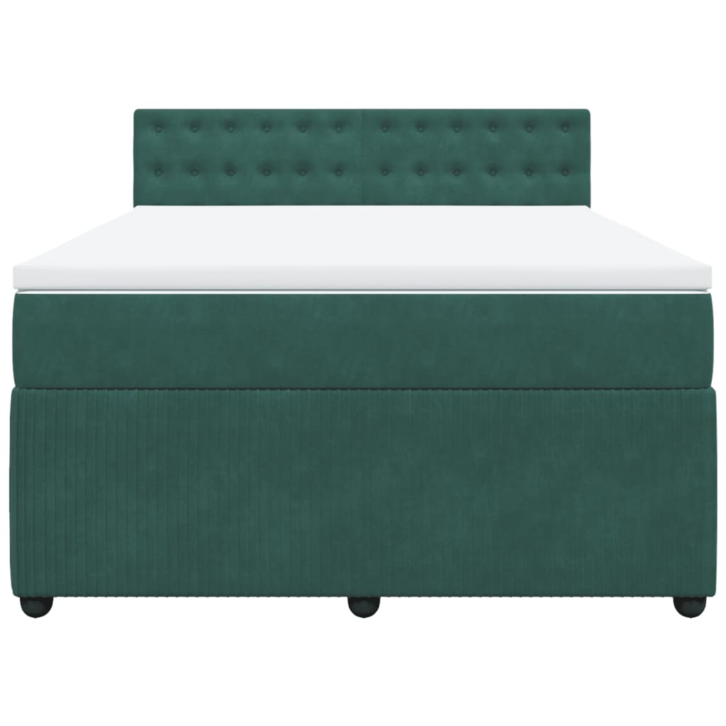 Boxspring met matras fluweel donkergroen 160x200 cm is nu te koop bij PeponiXL, paradijselijk wonen!