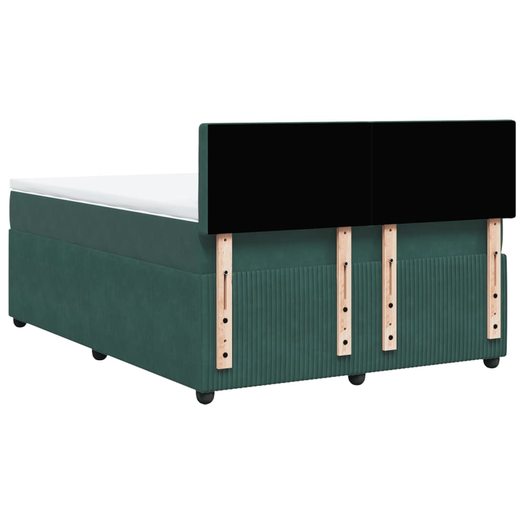 Boxspring met matras fluweel donkergroen 160x200 cm is nu te koop bij PeponiXL, paradijselijk wonen!
