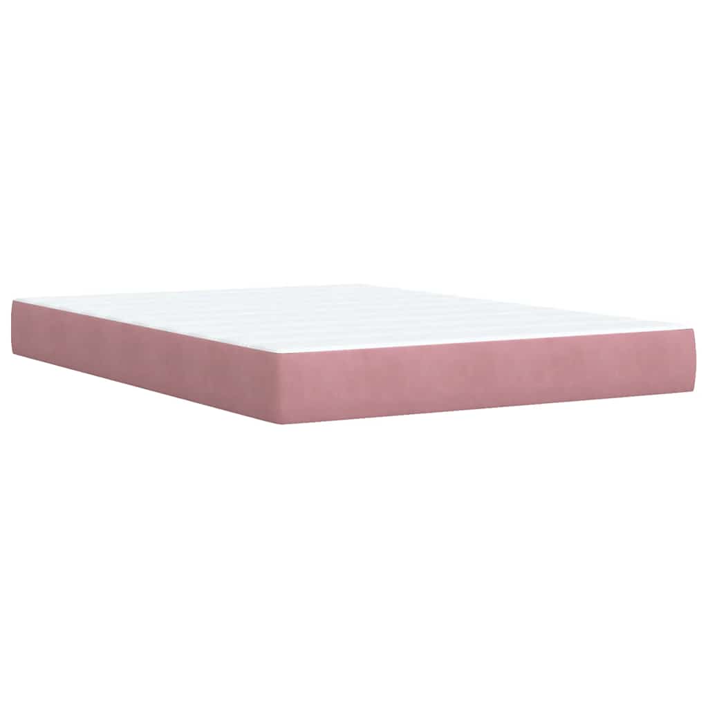 Boxspring met matras fluweel roze 160x200 cm is nu te koop bij PeponiXL, paradijselijk wonen!