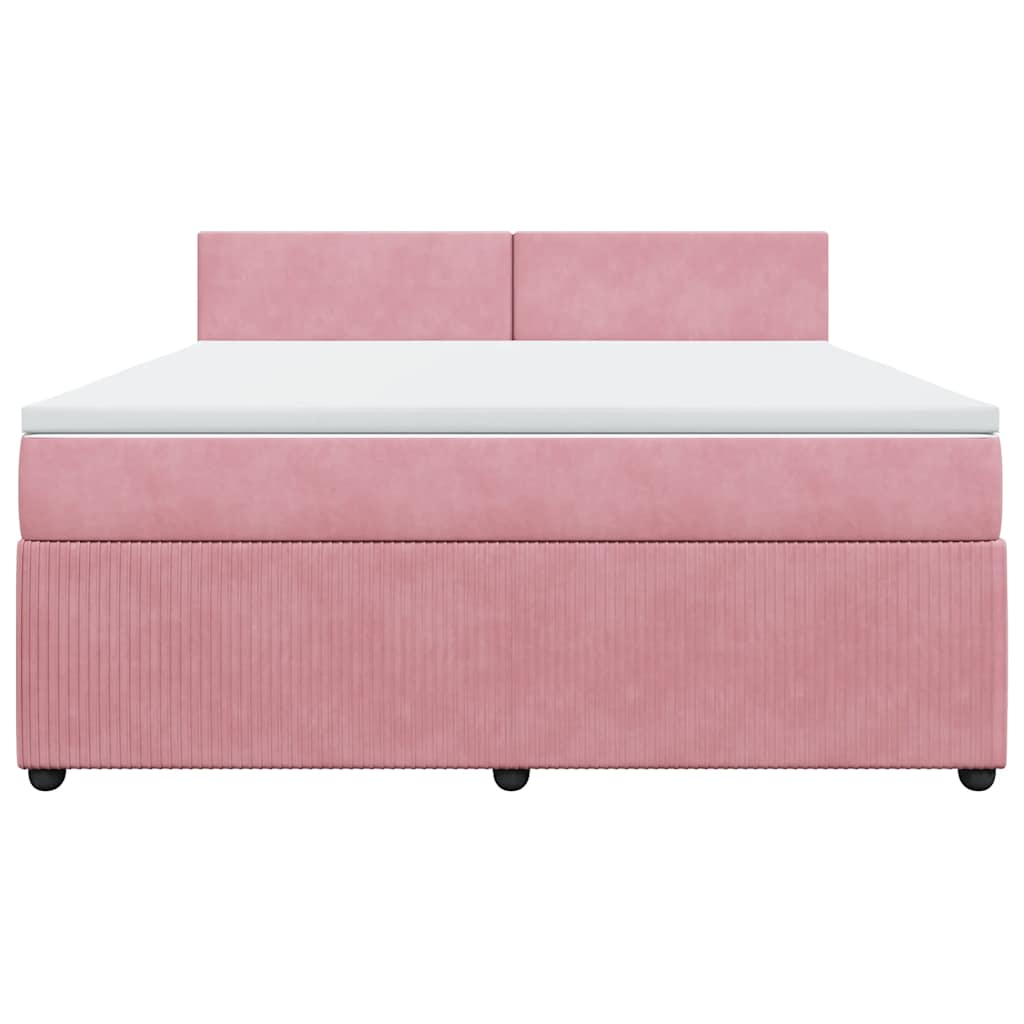 Boxspring met matras fluweel roze 180x200 cm is nu te koop bij PeponiXL, paradijselijk wonen!