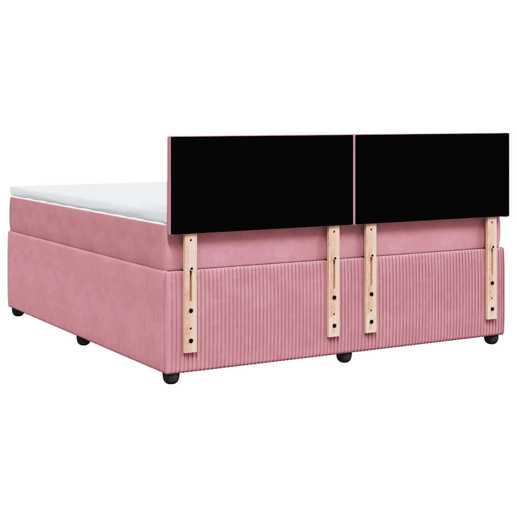 Boxspring met matras fluweel roze 180x200 cm is nu te koop bij PeponiXL, paradijselijk wonen!
