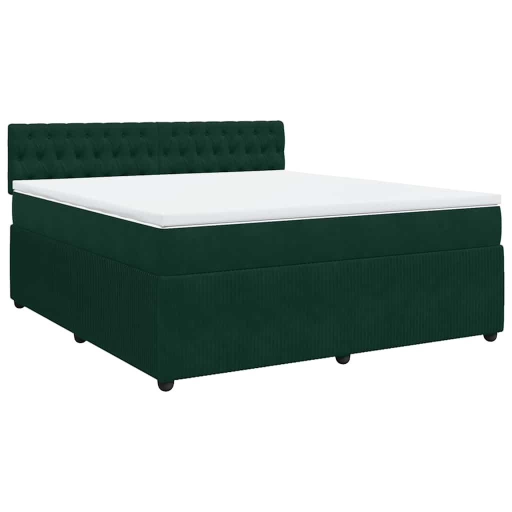 Boxspring met matras fluweel donkergroen 180x200 cm is nu te koop bij PeponiXL, paradijselijk wonen!