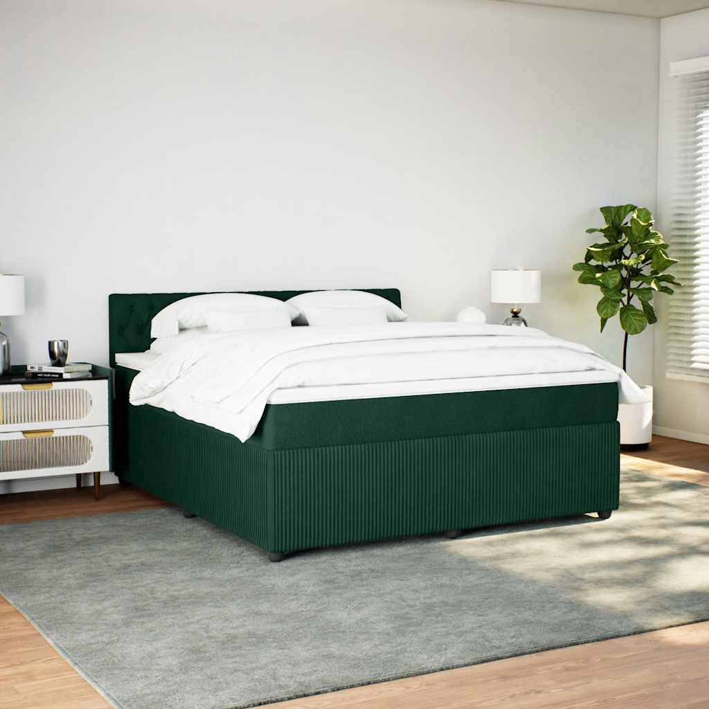 Boxspring met matras fluweel donkergroen 180x200 cm is nu te koop bij PeponiXL, paradijselijk wonen!