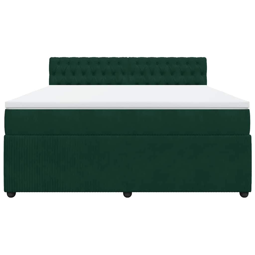 Boxspring met matras fluweel donkergroen 180x200 cm is nu te koop bij PeponiXL, paradijselijk wonen!