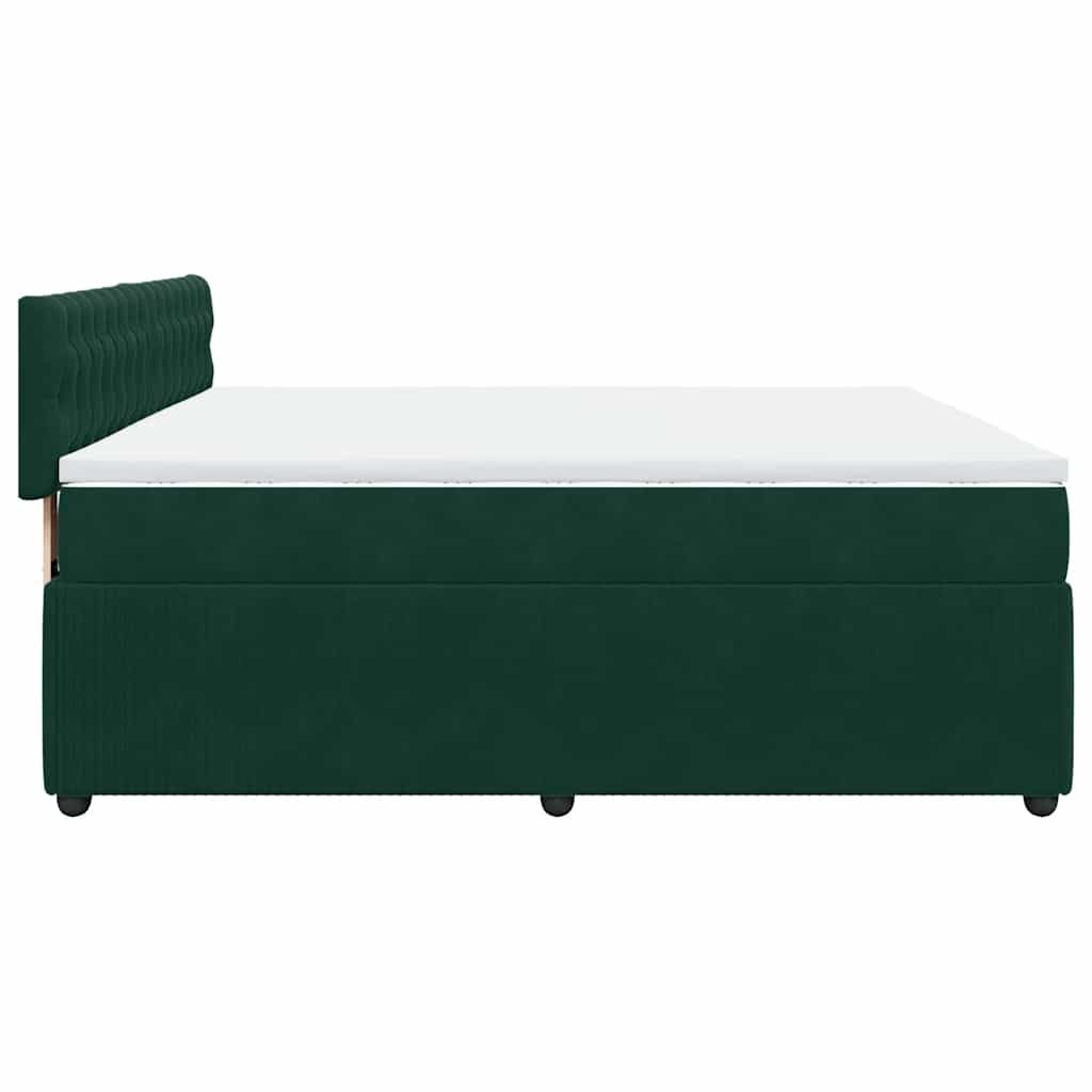 Boxspring met matras fluweel donkergroen 180x200 cm is nu te koop bij PeponiXL, paradijselijk wonen!