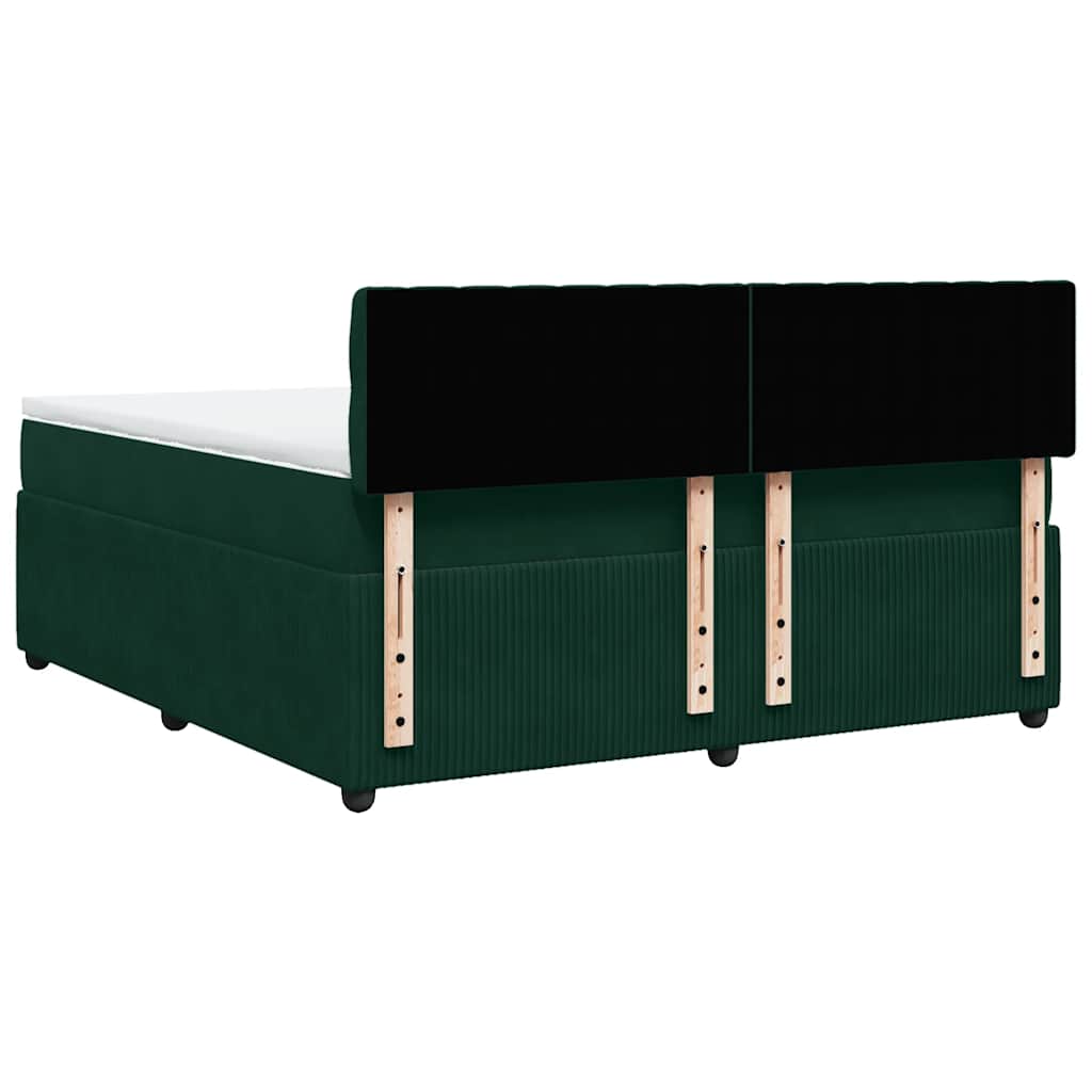 Boxspring met matras fluweel donkergroen 180x200 cm is nu te koop bij PeponiXL, paradijselijk wonen!