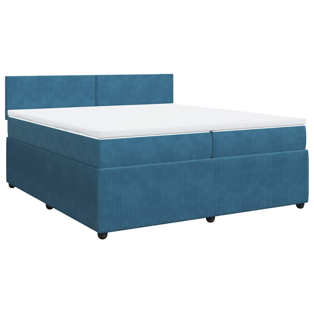 Boxspring met matras fluweel blauw 200x200 cm is nu te koop bij PeponiXL, paradijselijk wonen!