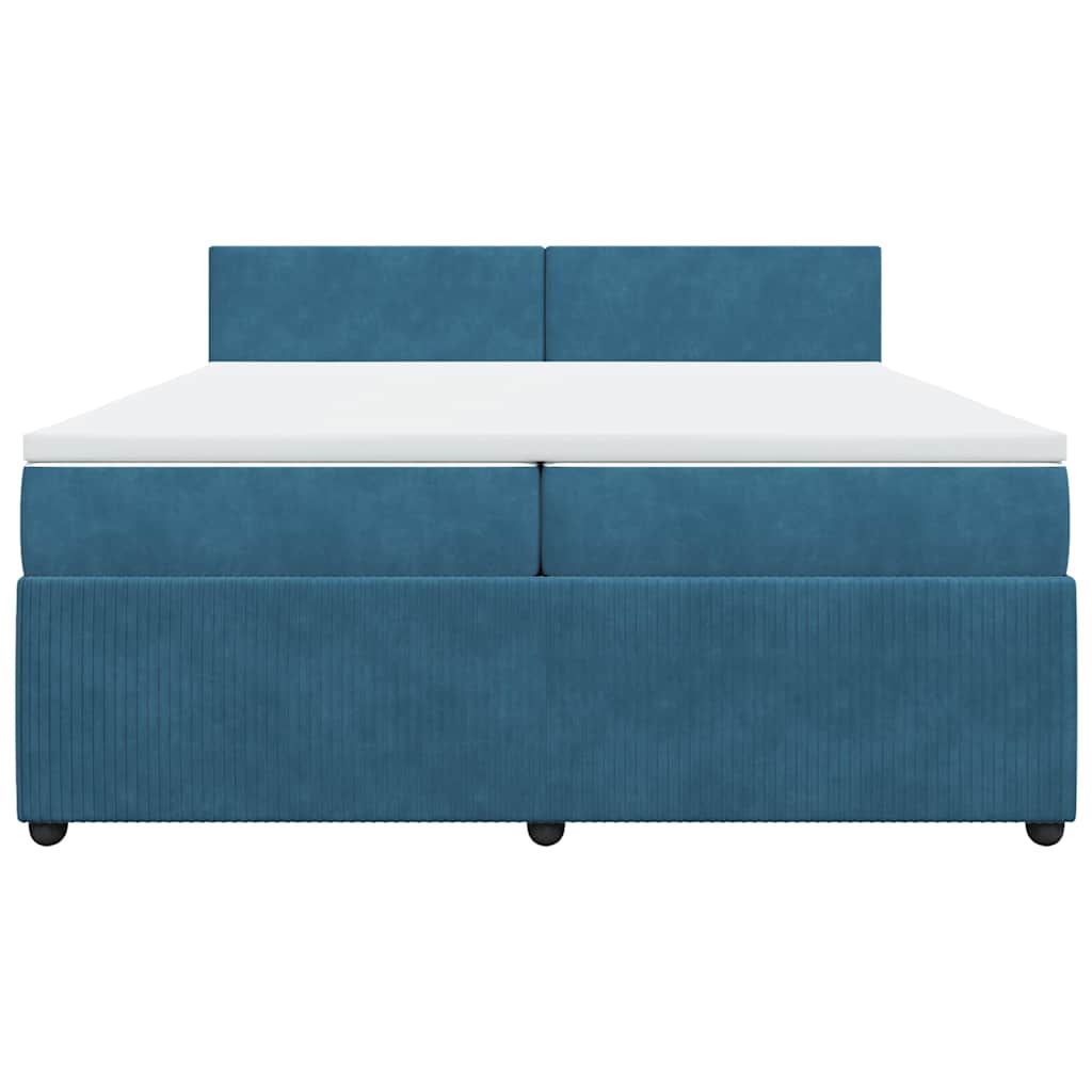 Boxspring met matras fluweel blauw 200x200 cm is nu te koop bij PeponiXL, paradijselijk wonen!