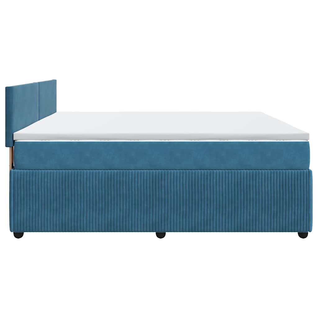 Boxspring met matras fluweel blauw 200x200 cm is nu te koop bij PeponiXL, paradijselijk wonen!
