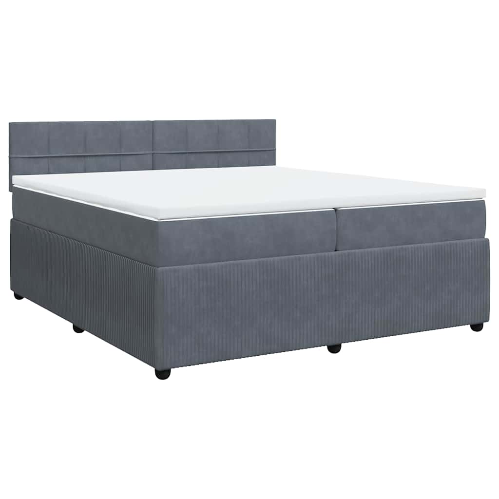 Boxspring met matras fluweel donkergrijs 200x200 cm is nu te koop bij PeponiXL, paradijselijk wonen!