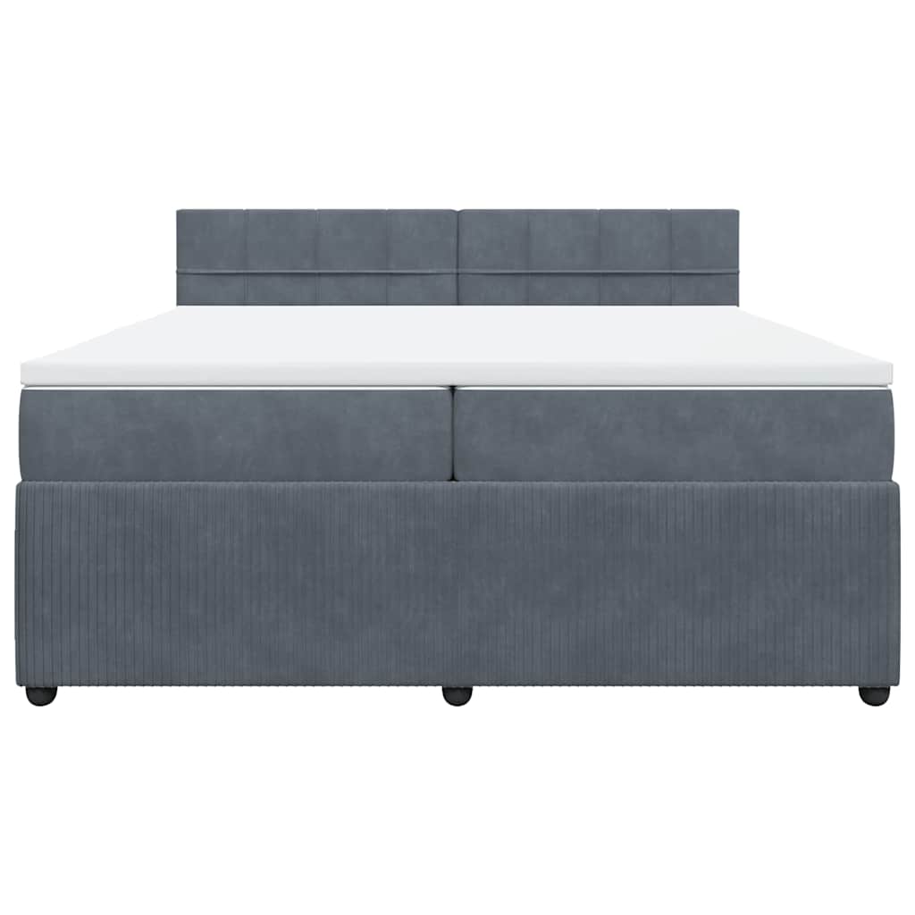 Boxspring met matras fluweel donkergrijs 200x200 cm is nu te koop bij PeponiXL, paradijselijk wonen!