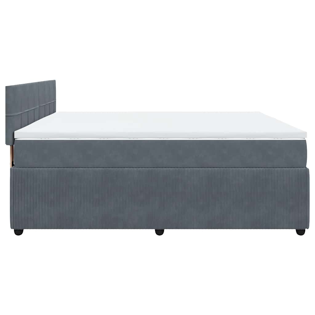 Boxspring met matras fluweel donkergrijs 200x200 cm is nu te koop bij PeponiXL, paradijselijk wonen!