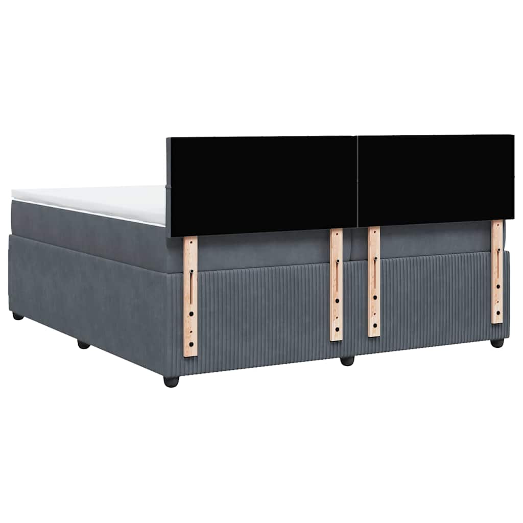 Boxspring met matras fluweel donkergrijs 200x200 cm is nu te koop bij PeponiXL, paradijselijk wonen!