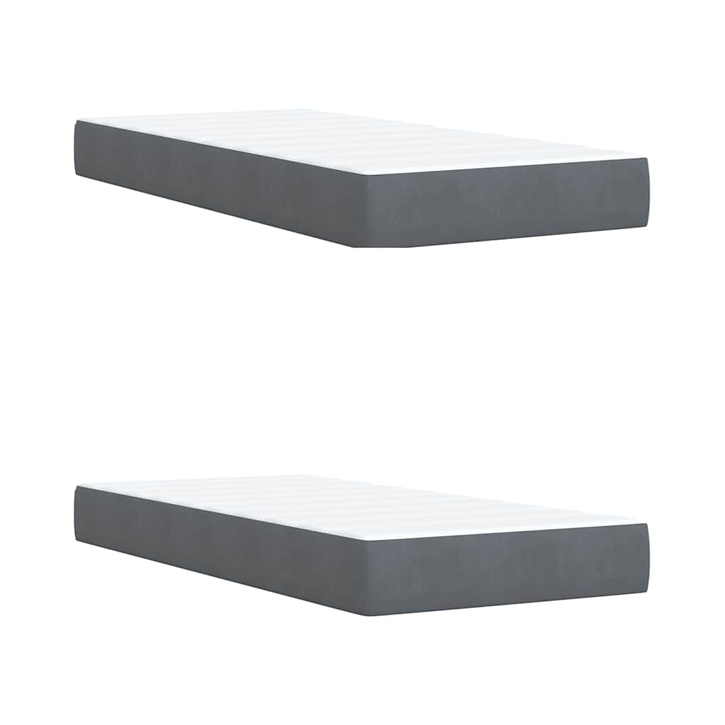 Boxspring met matras fluweel donkergrijs 200x200 cm is nu te koop bij PeponiXL, paradijselijk wonen!