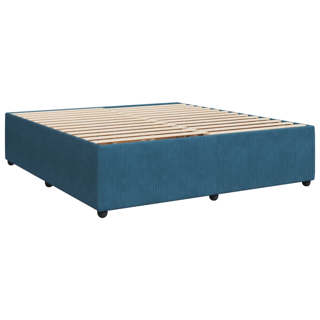 Boxspring met matras fluweel blauw 200x200 cm is nu te koop bij PeponiXL, paradijselijk wonen!