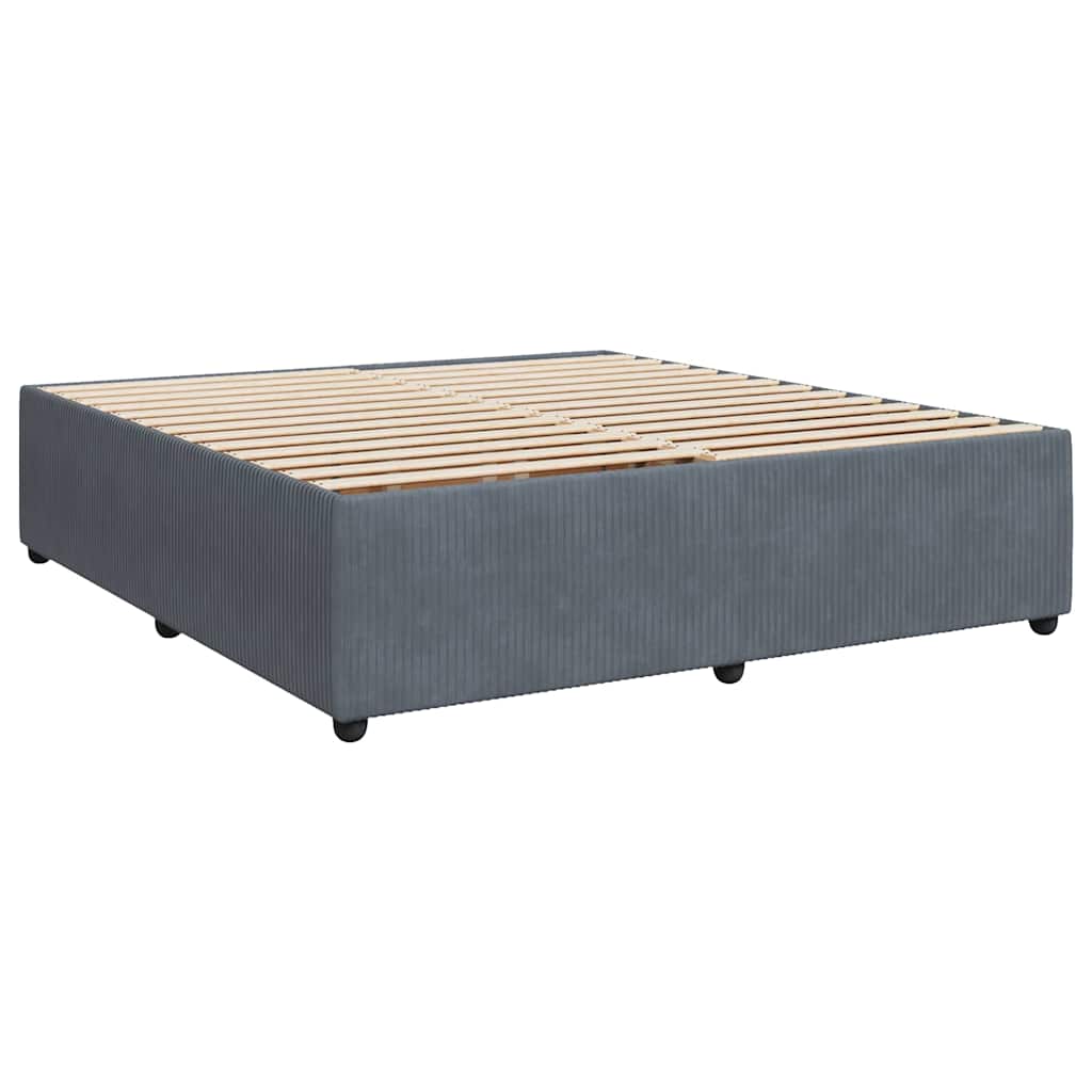 Boxspring met matras fluweel donkergrijs 200x200 cm is nu te koop bij PeponiXL, paradijselijk wonen!