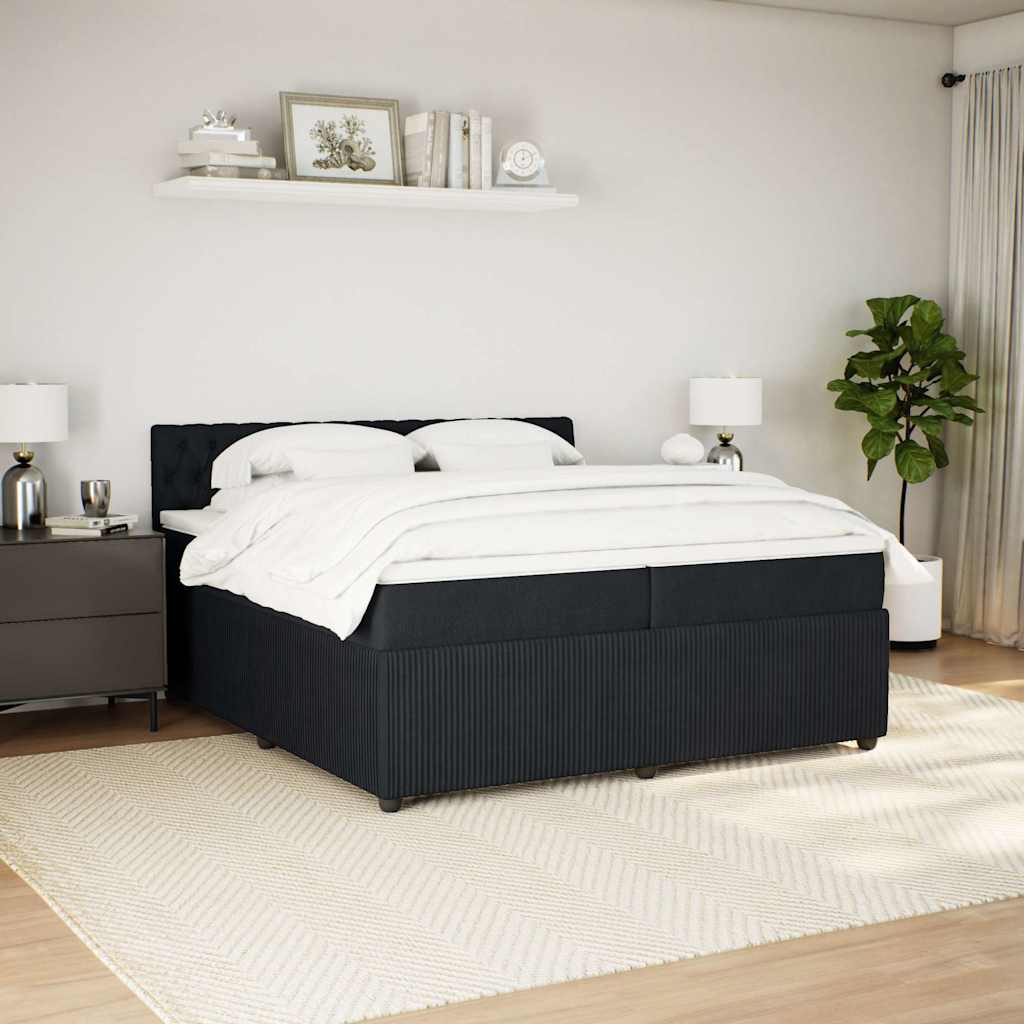 Boxspring met matras fluweel zwart 200x200 cm is nu te koop bij PeponiXL, paradijselijk wonen!
