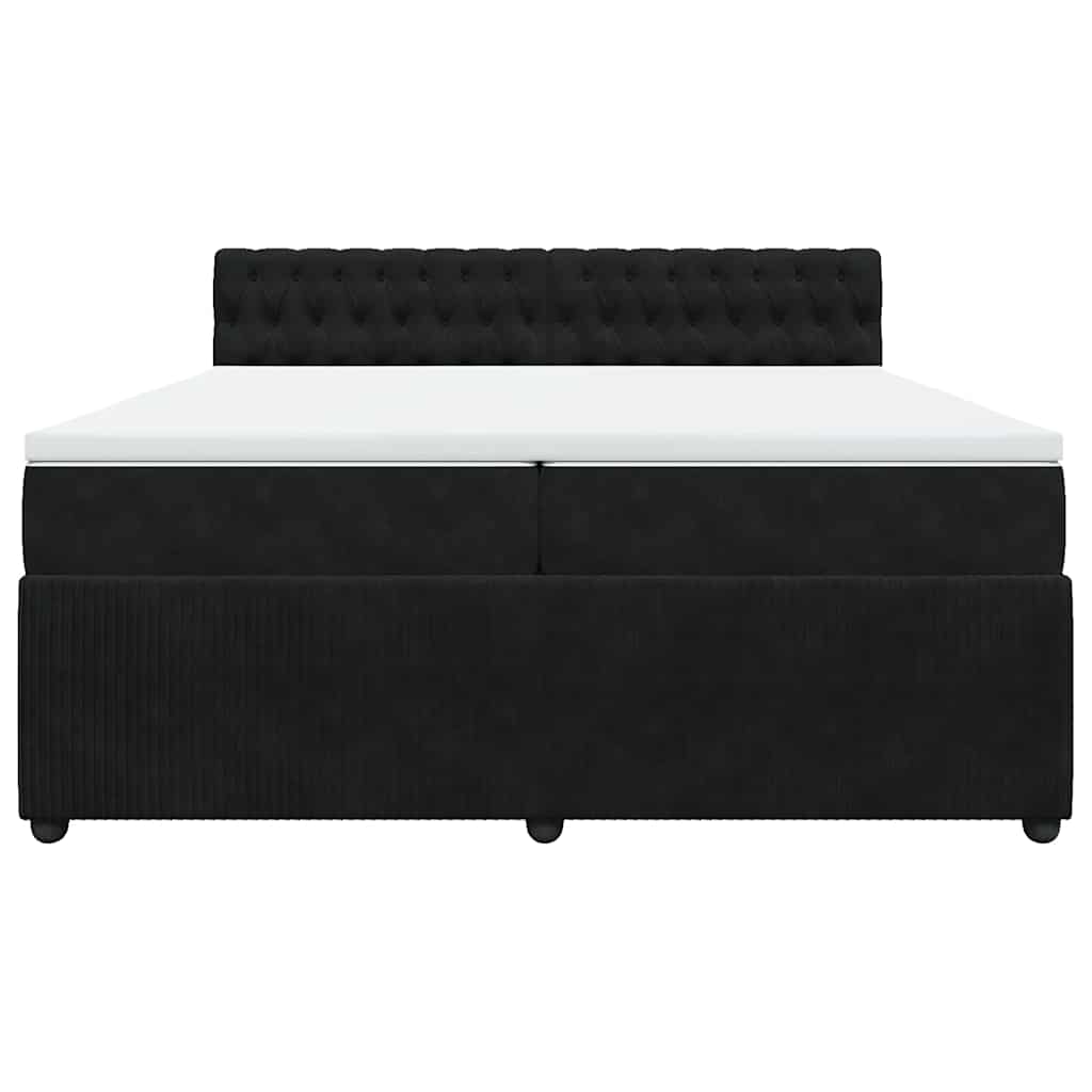 Boxspring met matras fluweel zwart 200x200 cm is nu te koop bij PeponiXL, paradijselijk wonen!