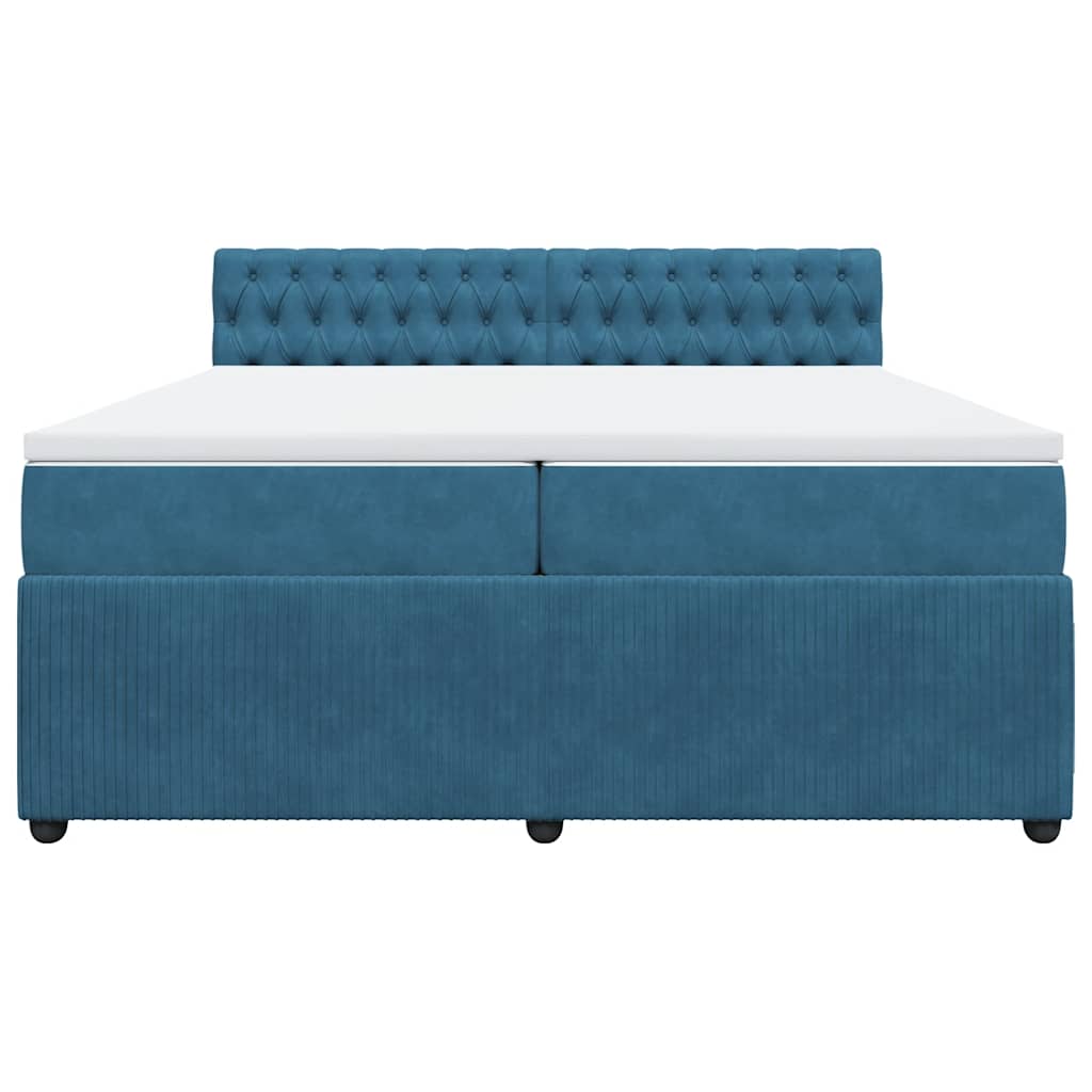 Boxspring met matras fluweel blauw 200x200 cm is nu te koop bij PeponiXL, paradijselijk wonen!