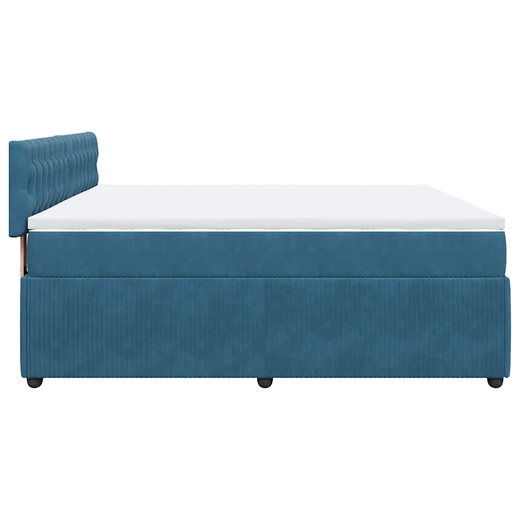 Boxspring met matras fluweel blauw 200x200 cm is nu te koop bij PeponiXL, paradijselijk wonen!
