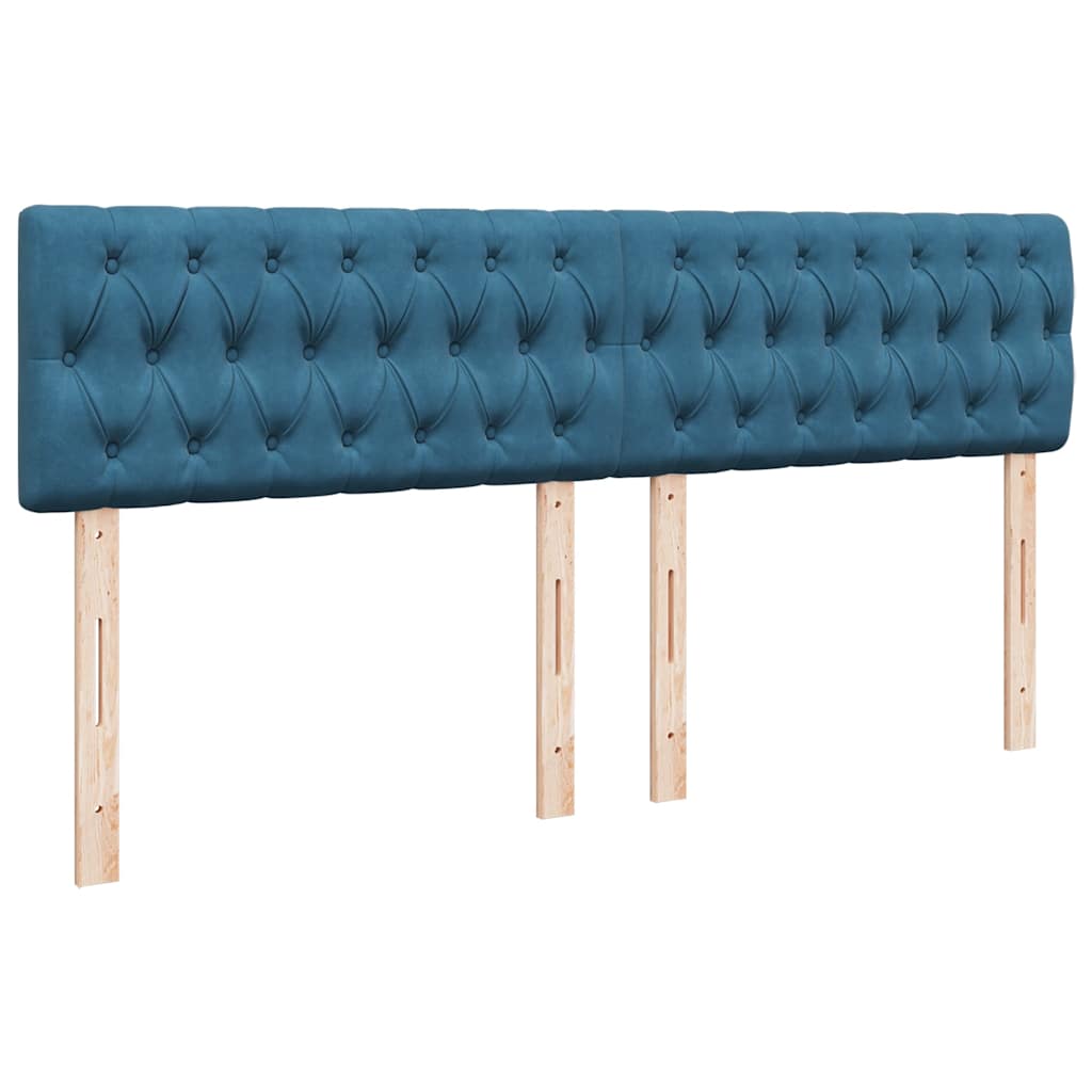 Boxspring met matras fluweel blauw 200x200 cm is nu te koop bij PeponiXL, paradijselijk wonen!