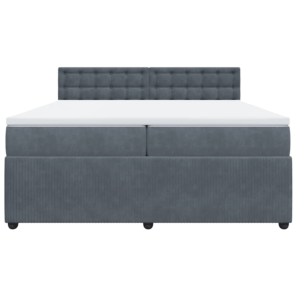 Boxspring met matras fluweel donkergrijs 200x200 cm is nu te koop bij PeponiXL, paradijselijk wonen!