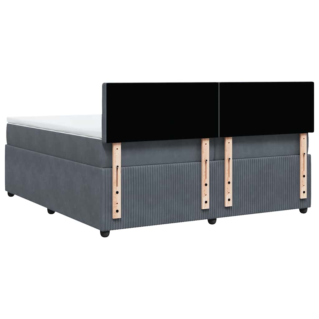 Boxspring met matras fluweel donkergrijs 200x200 cm is nu te koop bij PeponiXL, paradijselijk wonen!