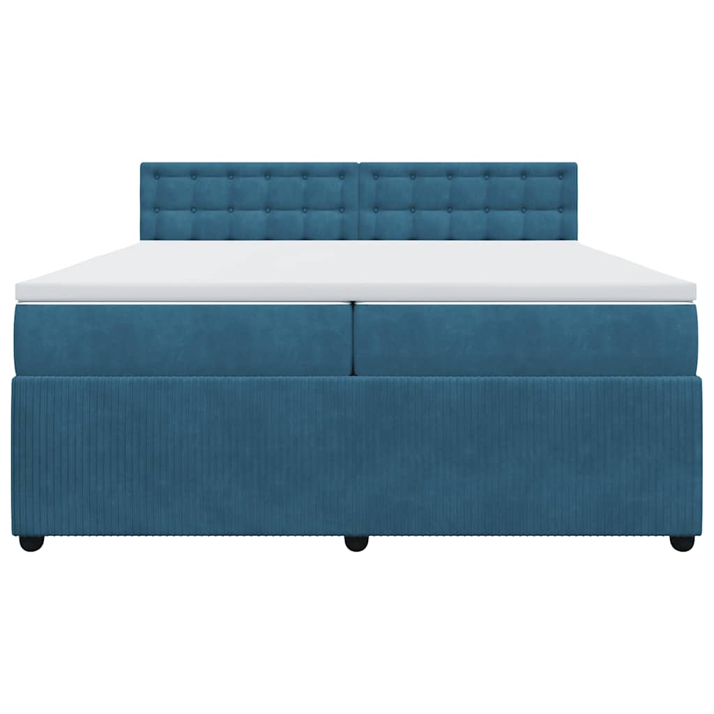 Boxspring met matras fluweel blauw 200x200 cm is nu te koop bij PeponiXL, paradijselijk wonen!