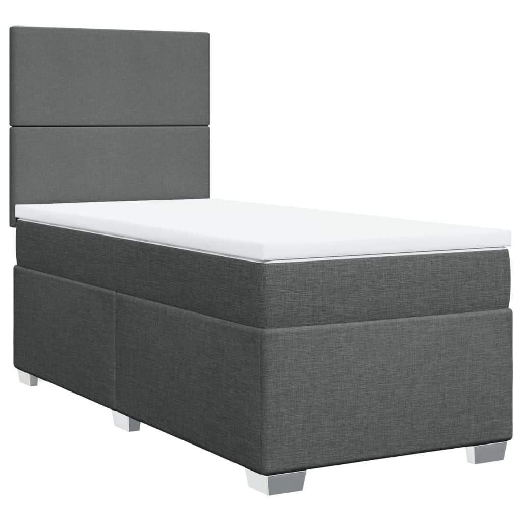 Boxspring met matras stof donkergrijs 80x200 cm is nu te koop bij PeponiXL, paradijselijk wonen!