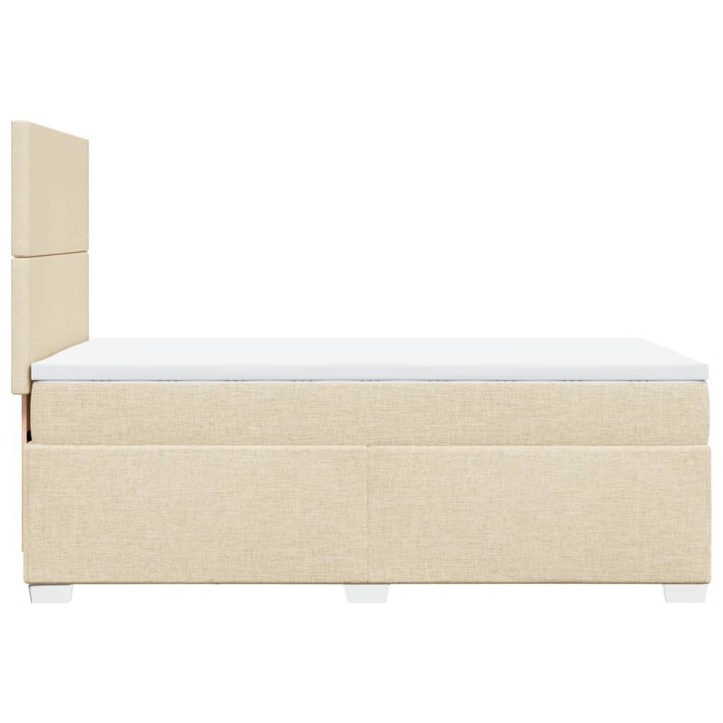 Boxspring met matras stof crèmekleurig 80x200 cm is nu te koop bij PeponiXL, paradijselijk wonen!