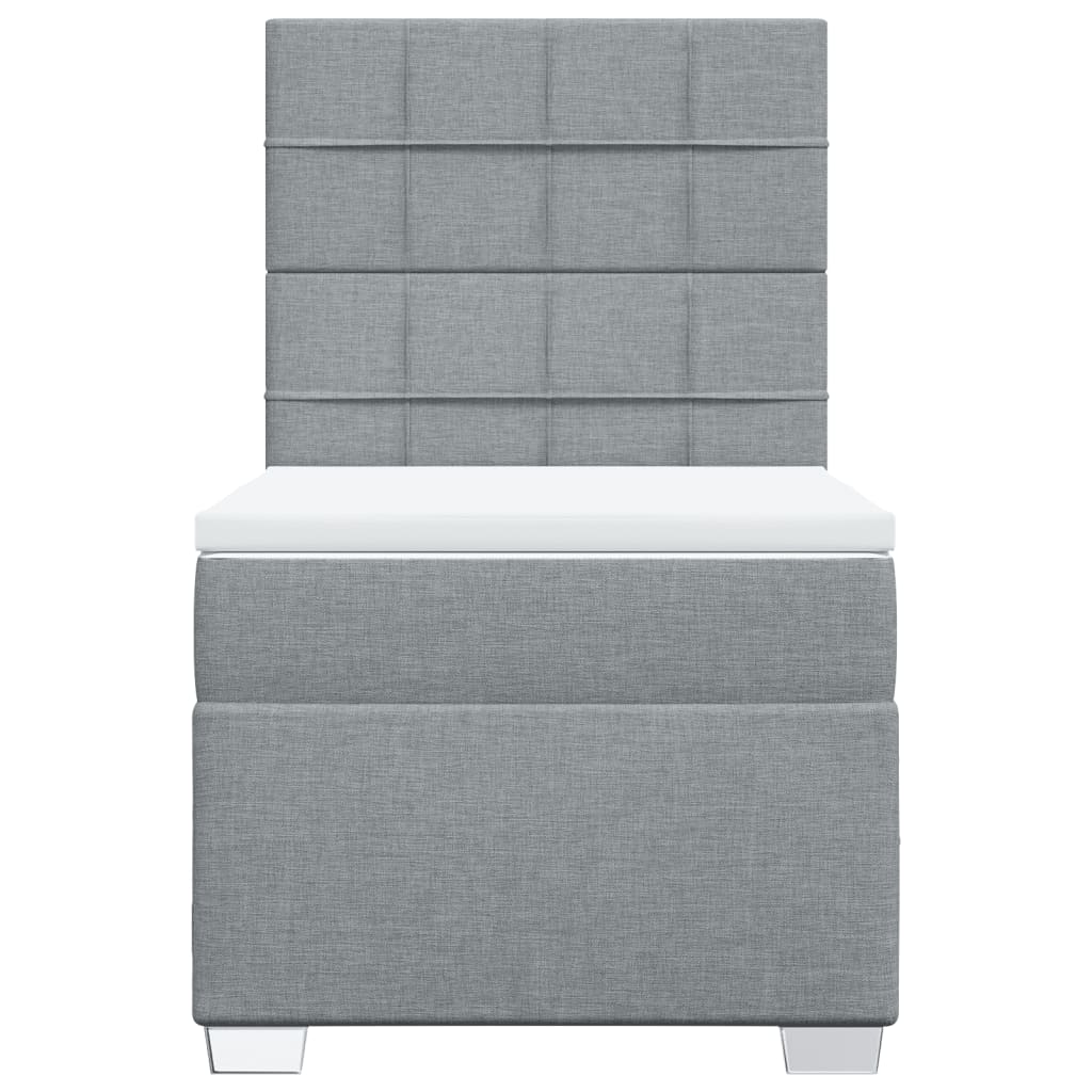 Boxspring met matras stof lichtgrijs 80x200 cm is nu te koop bij PeponiXL, paradijselijk wonen!