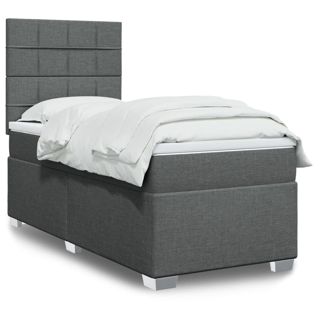 Boxspring met matras stof donkergrijs 80x200 cm is nu te koop bij PeponiXL, paradijselijk wonen!