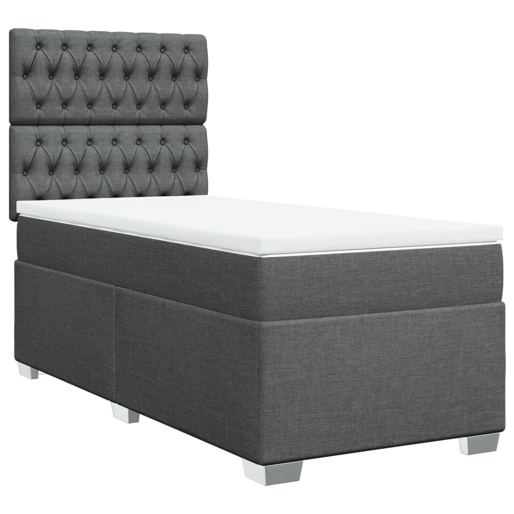 Boxspring met matras stof donkergrijs 80x200 cm is nu te koop bij PeponiXL, paradijselijk wonen!