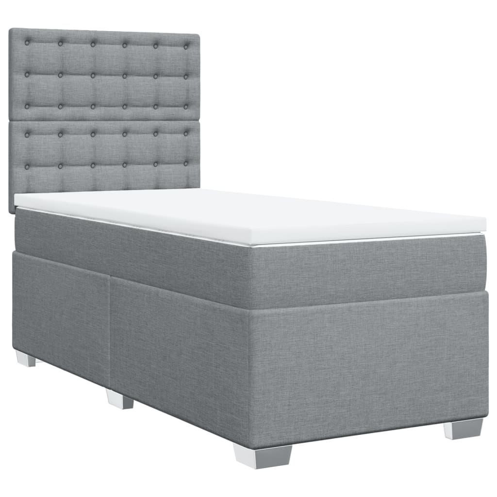 Boxspring met matras stof lichtgrijs 80x200 cm is nu te koop bij PeponiXL, paradijselijk wonen!