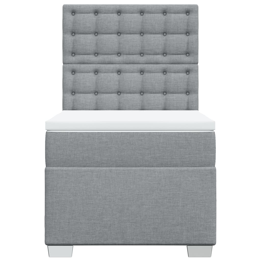 Boxspring met matras stof lichtgrijs 80x200 cm is nu te koop bij PeponiXL, paradijselijk wonen!