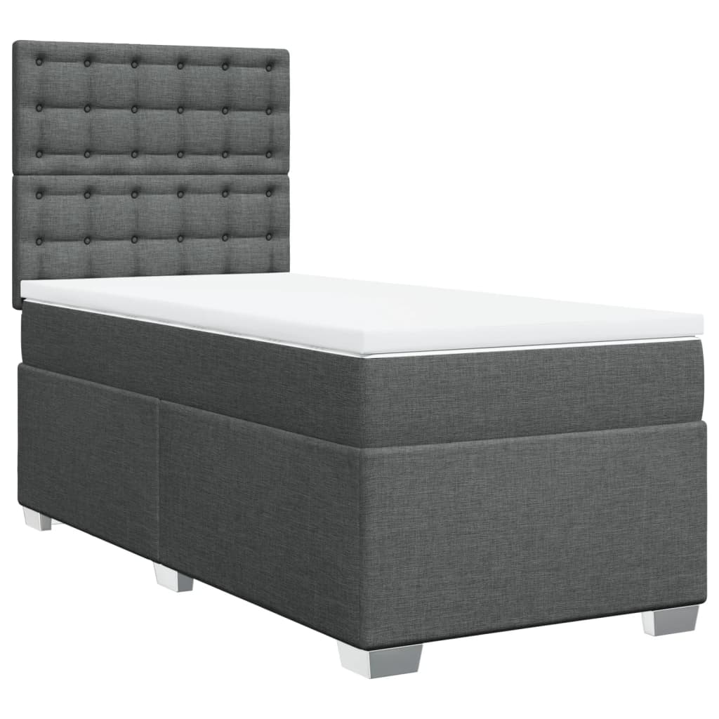 Boxspring met matras stof donkergrijs 80x200 cm is nu te koop bij PeponiXL, paradijselijk wonen!