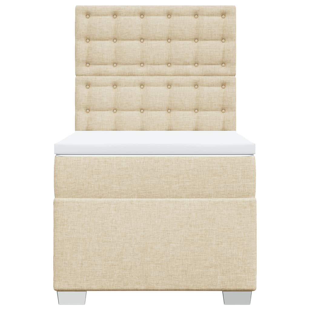 Boxspring met matras stof crèmekleurig 80x200 cm is nu te koop bij PeponiXL, paradijselijk wonen!