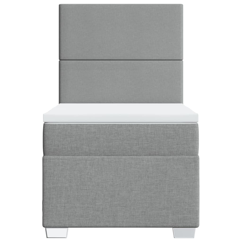 Boxspring met matras stof lichtgrijs 90x190 cm is nu te koop bij PeponiXL, paradijselijk wonen!