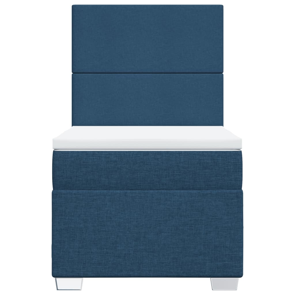 Boxspring met matras stof blauw 90x190 cm is nu te koop bij PeponiXL, paradijselijk wonen!