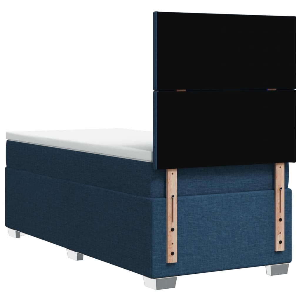 Boxspring met matras stof blauw 90x190 cm is nu te koop bij PeponiXL, paradijselijk wonen!