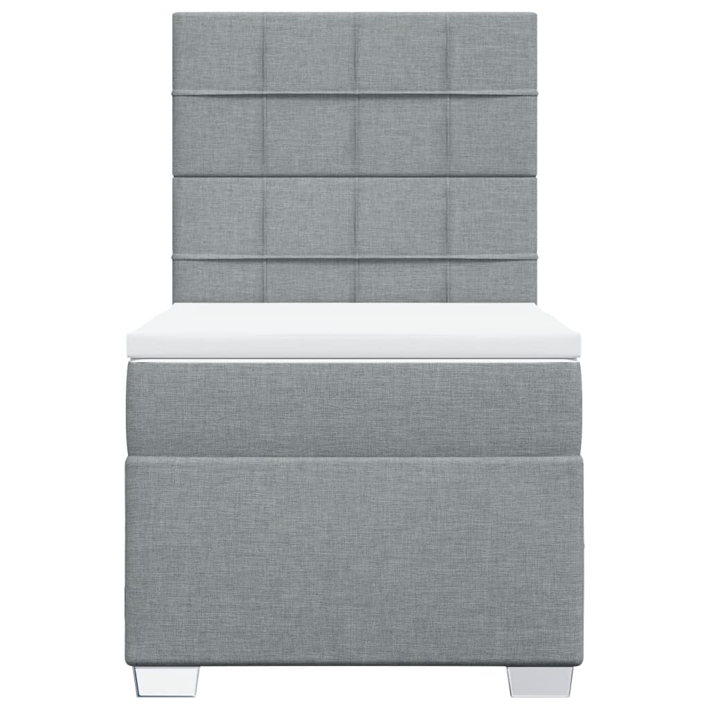Boxspring met matras stof lichtgrijs 90x190 cm is nu te koop bij PeponiXL, paradijselijk wonen!