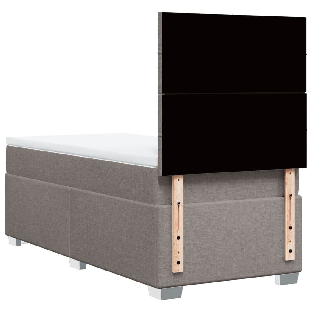 Boxspring met matras stof taupe 90x190 cm is nu te koop bij PeponiXL, paradijselijk wonen!