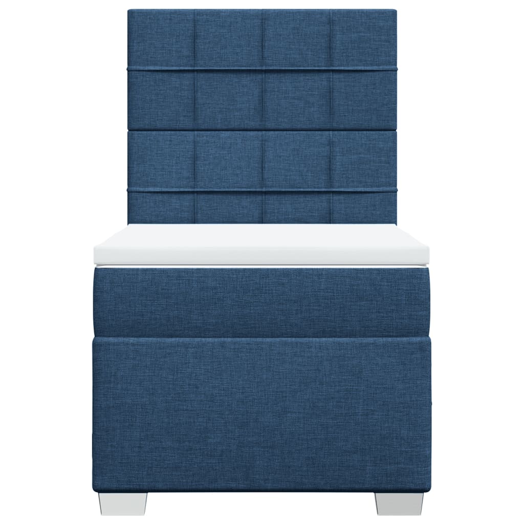 Boxspring met matras stof blauw 90x190 cm is nu te koop bij PeponiXL, paradijselijk wonen!