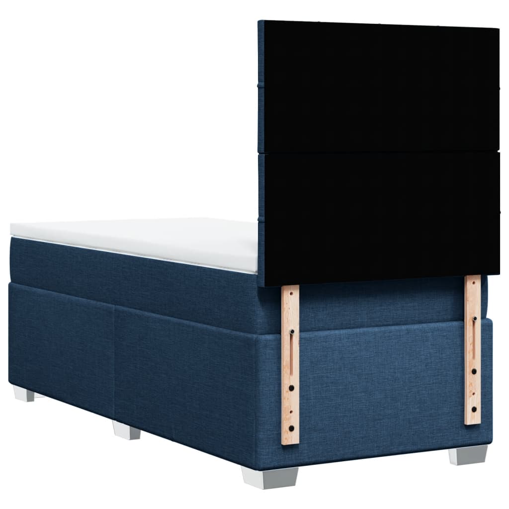 Boxspring met matras stof blauw 90x190 cm is nu te koop bij PeponiXL, paradijselijk wonen!
